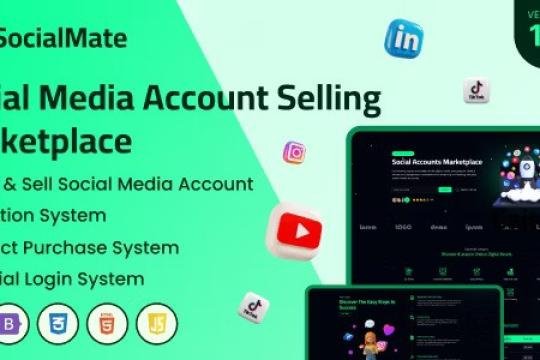 SocialMate v1.0 – Social Media Account Selling Marketplace (Nulled)